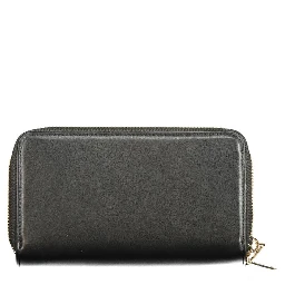 Black Polyurethane Women's Wallet