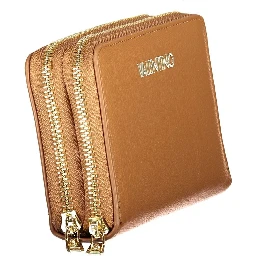 Brown Polyurethane Womens Wallet
