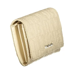 Beige Polyurethane Women Wallet