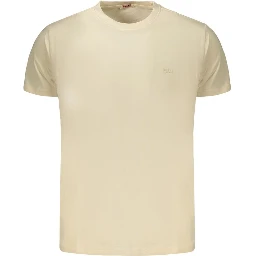 Beige Cotton Mens T-Shirt