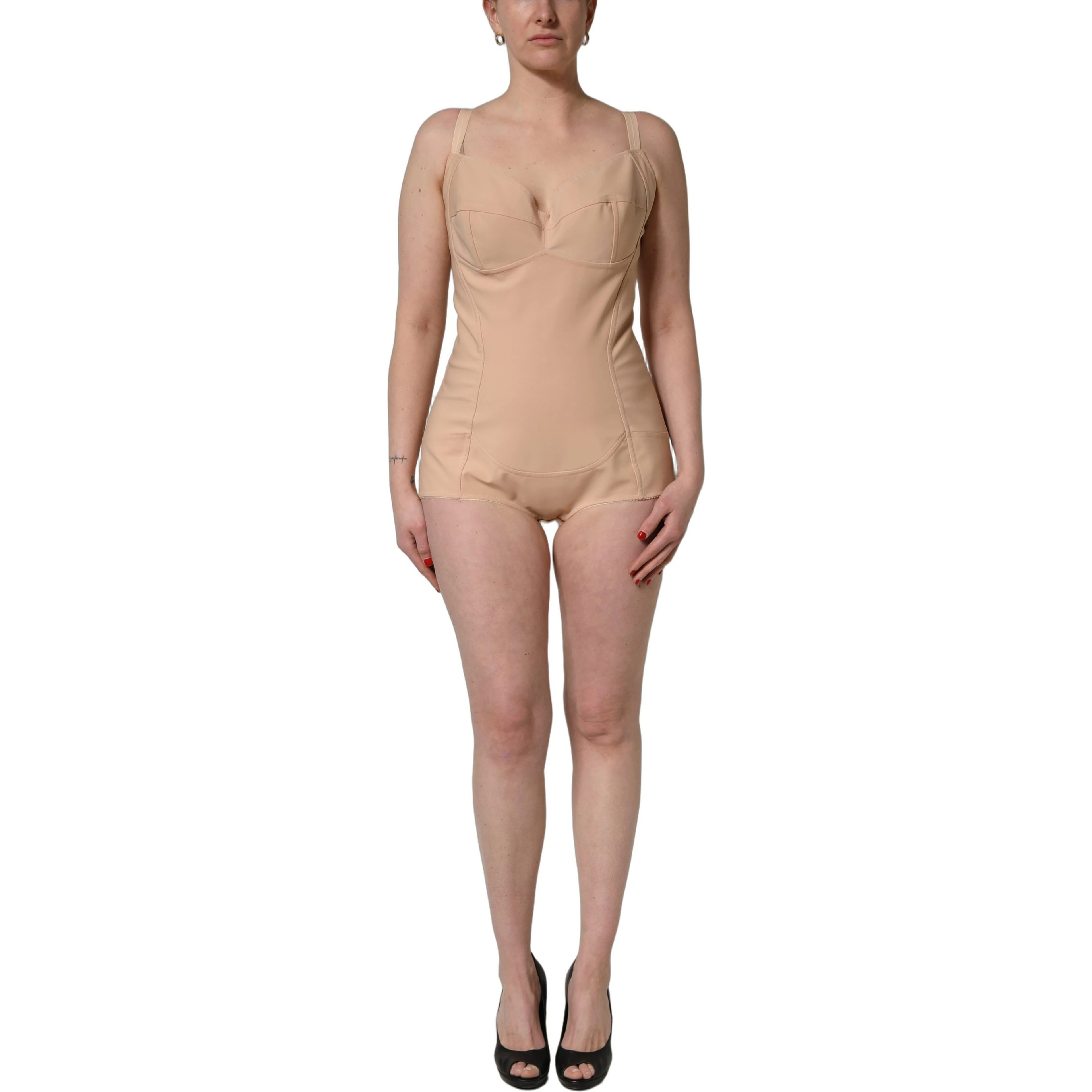 Nude Nylon Full Body Shaper Bodysuit Top