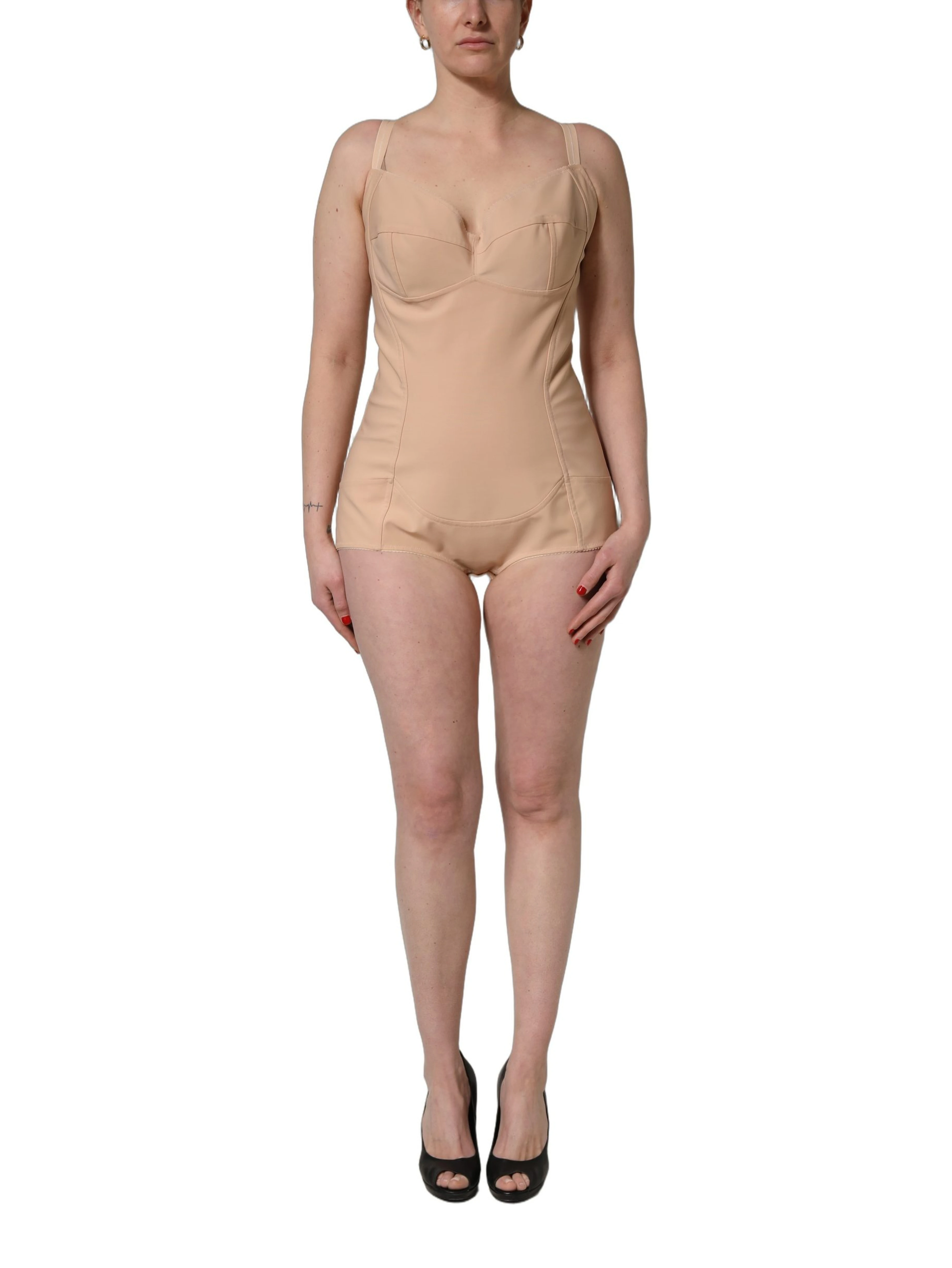 Nude Nylon Full Body Shaper Bodysuit Top