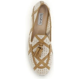 Beige Linen Slip-On Loafers