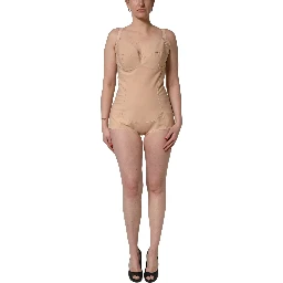 Nude Nylon Full Body Shaper Bodysuit Top