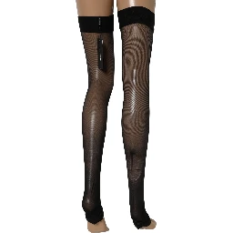 Black Sheer Nylon Thigh High Stockings Socks