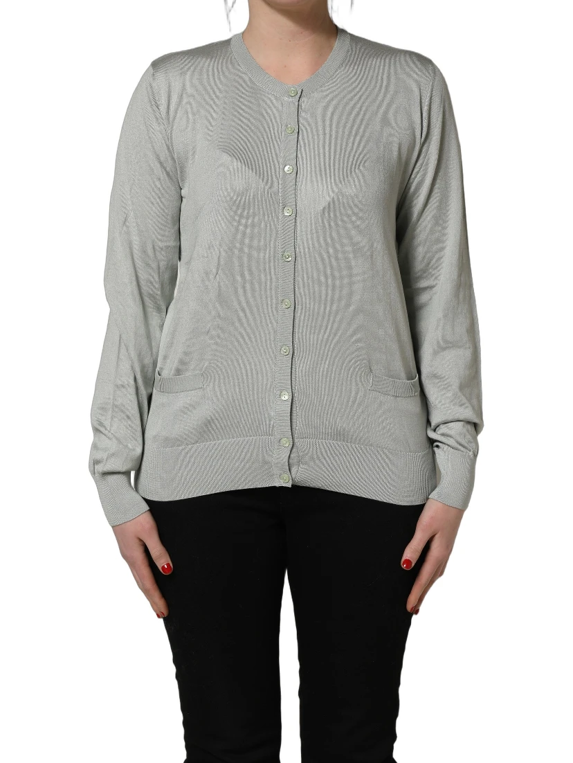 Green ButtonDown LongSleeve Cardigan Sweater