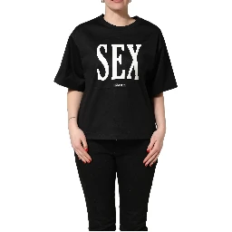 Black Jersey Graphic Short Sleeve Crew Neck T-shirt