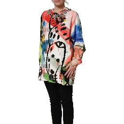 Multicolor Embellished Graffiti Sweatshirt