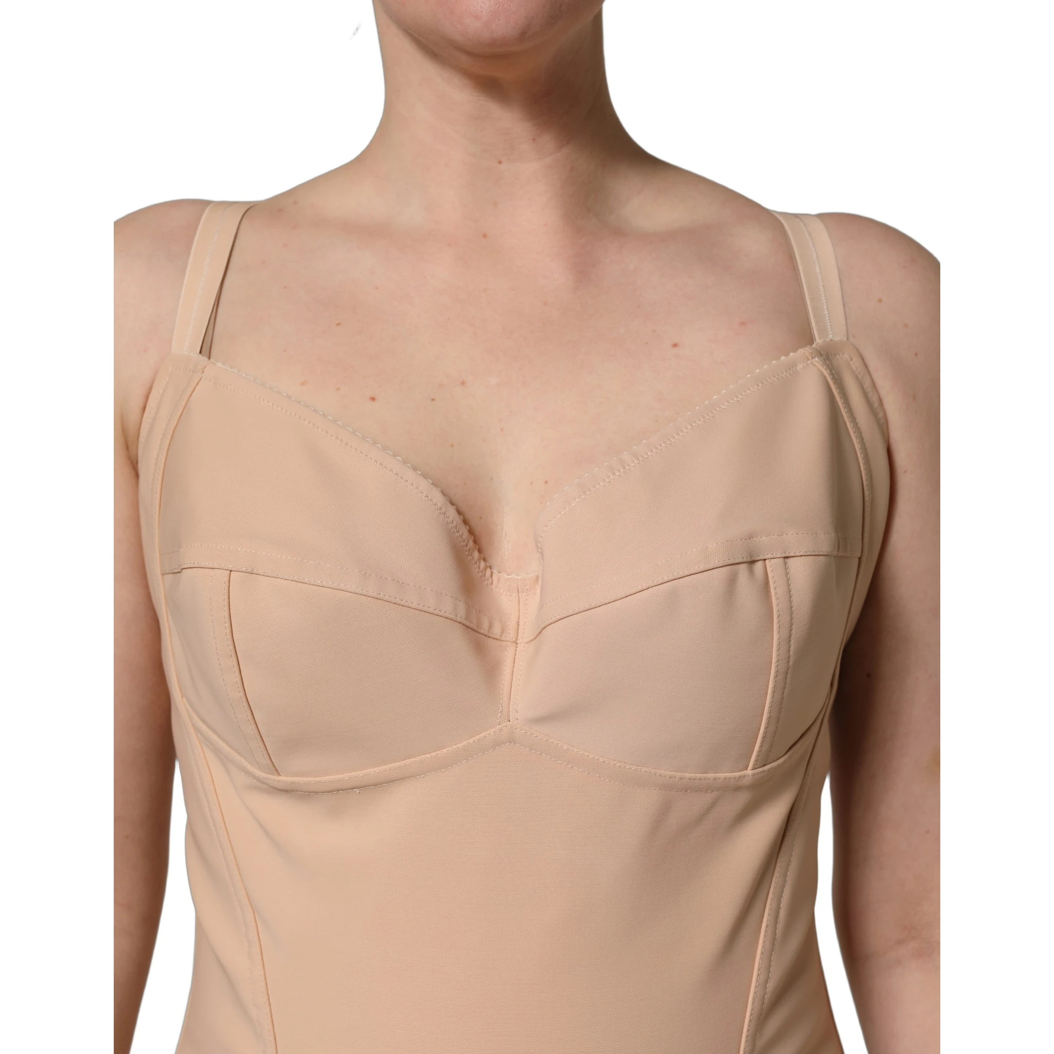 Nude Nylon Full Body Shaper Bodysuit Top