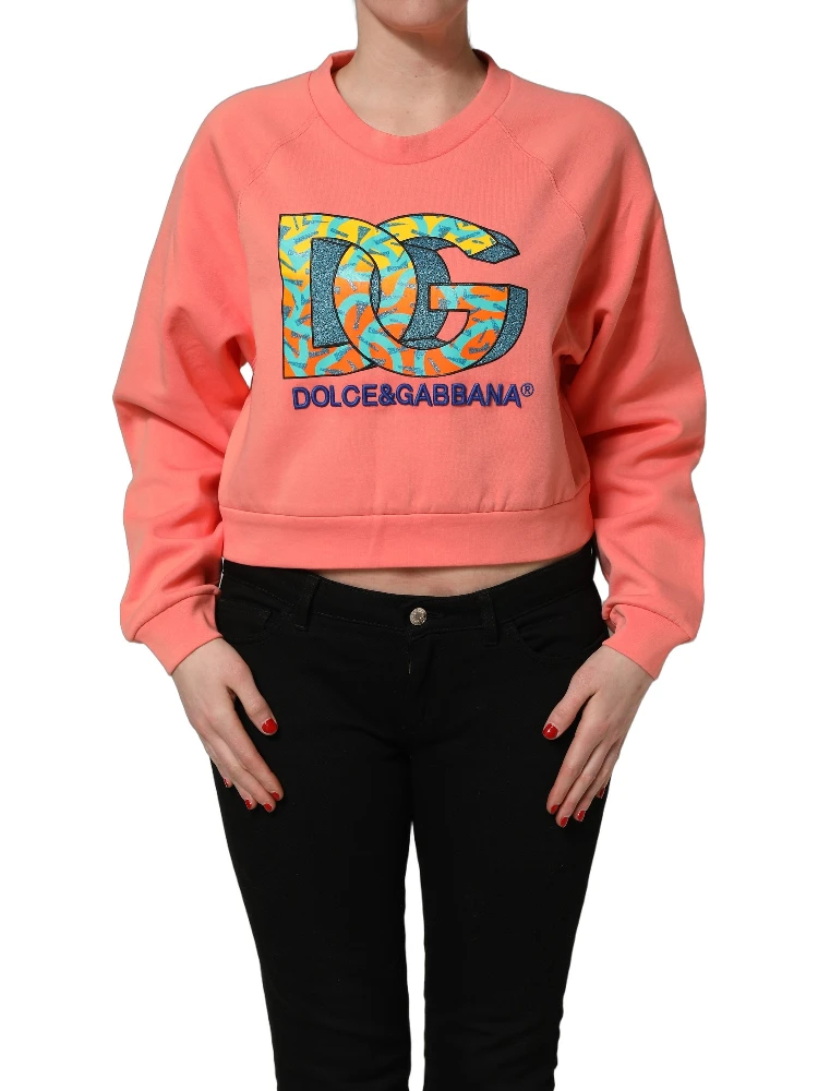 Pink Graphic Crew Neck Cropped Sweatshirt Sweater alternative