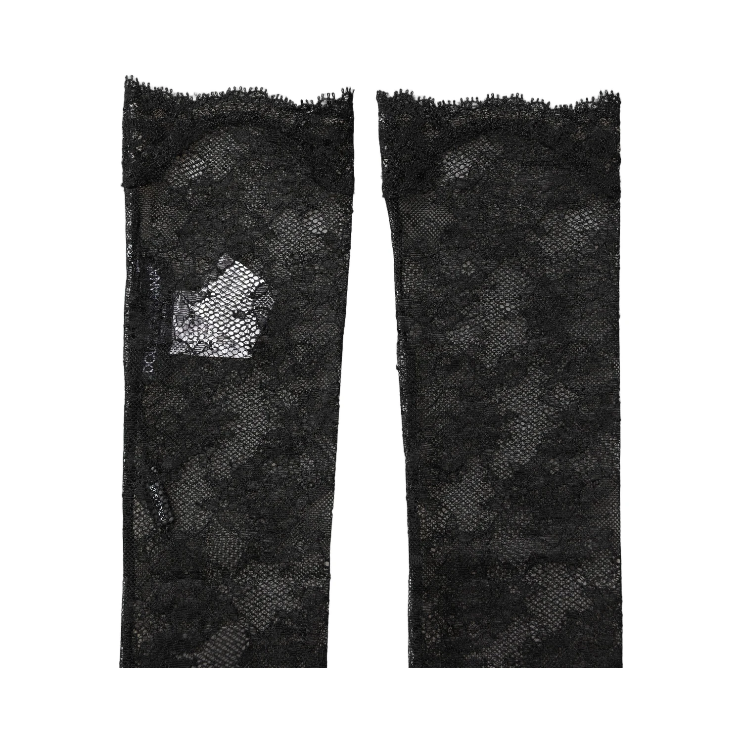 Black Floral Lace Nylon Stretch Knee Socks