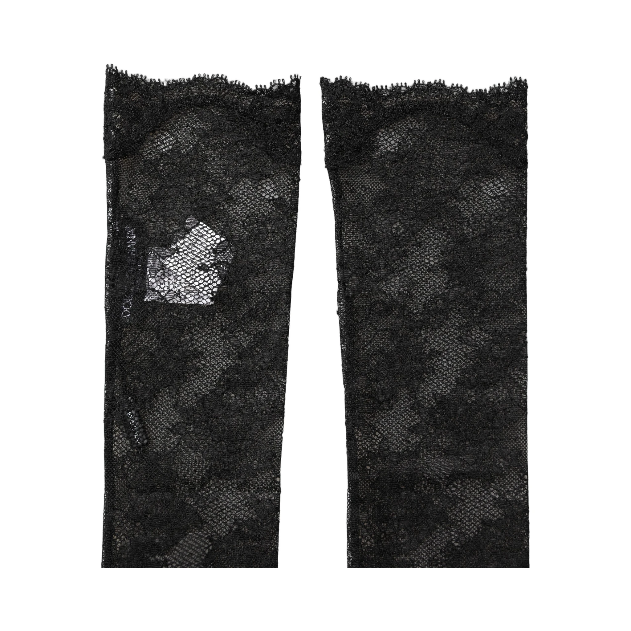 Black Floral Lace Nylon Stretch Knee Socks