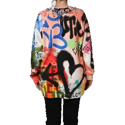Multicolor Embellished Graffiti Sweatshirt