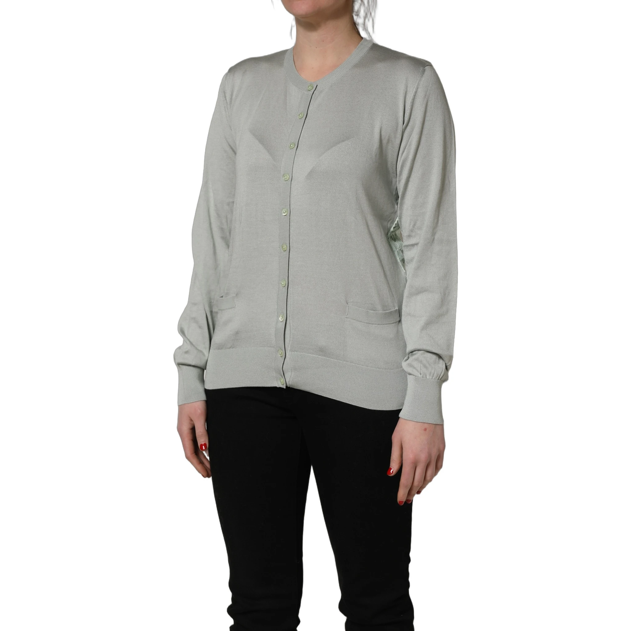 Green ButtonDown LongSleeve Cardigan Sweater