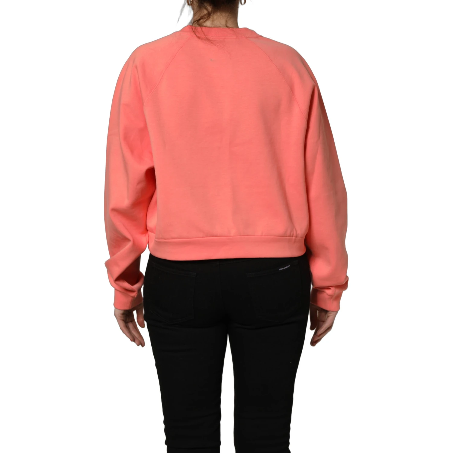 Pink Graphic Crew Neck Cropped Sweatshirt Sweater