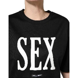 Black Jersey Graphic Short Sleeve Crew Neck T-shirt