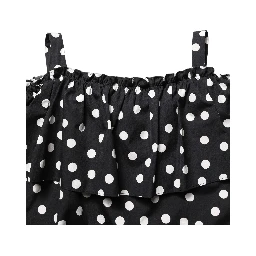 Black White Polka Dot Off Shoulder Top