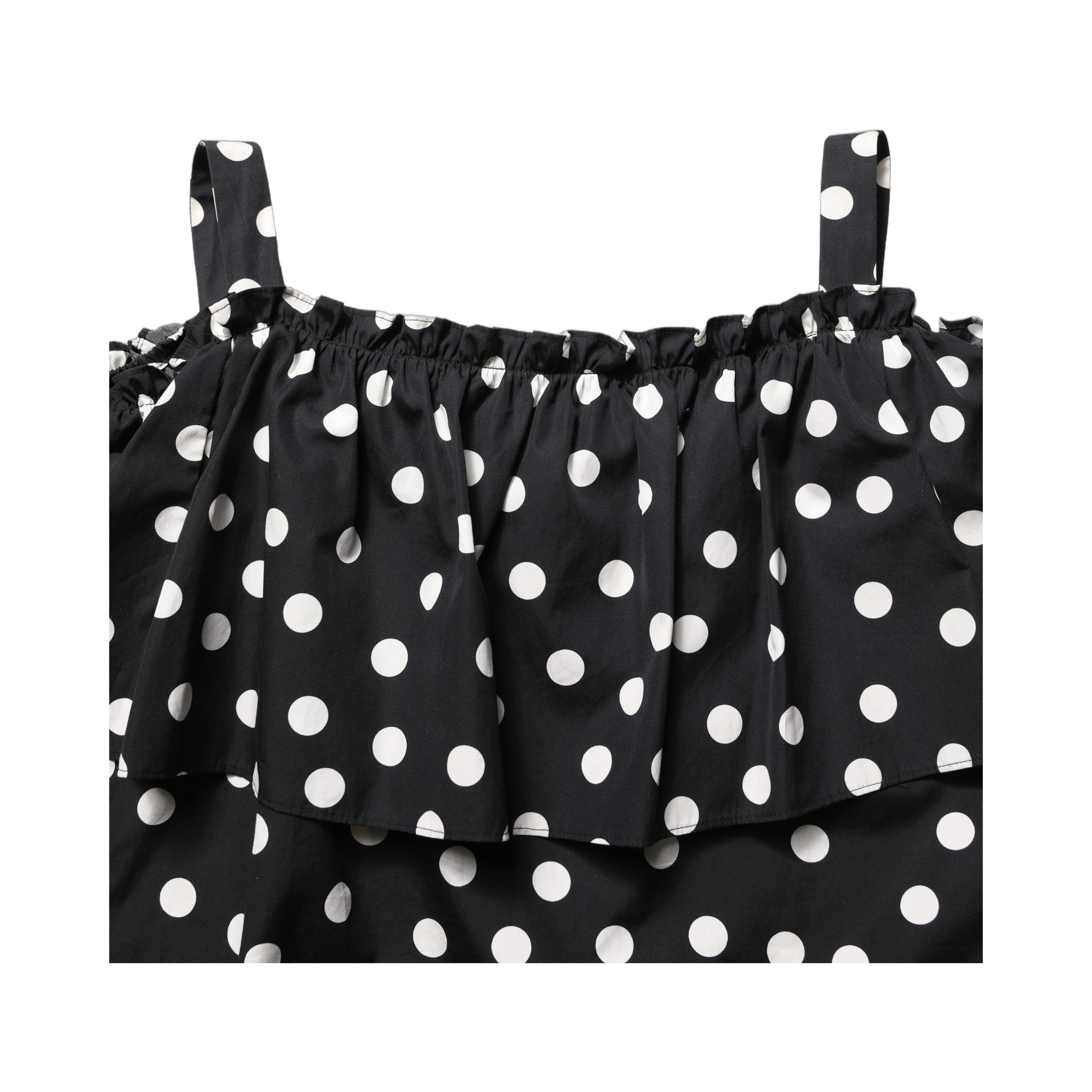 Black White Polka Dot Off Shoulder Top