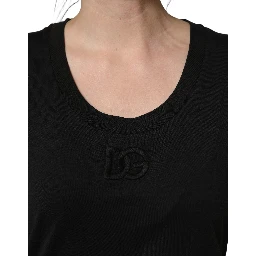 Black Cotton Short-Sleeve Crew Neck T-shirt