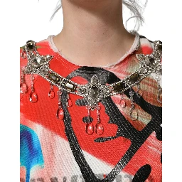 Multicolor Embellished Graffiti Sweatshirt