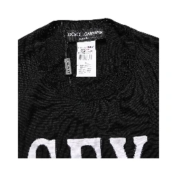 Black Graphic Print Long-Sleeved Top