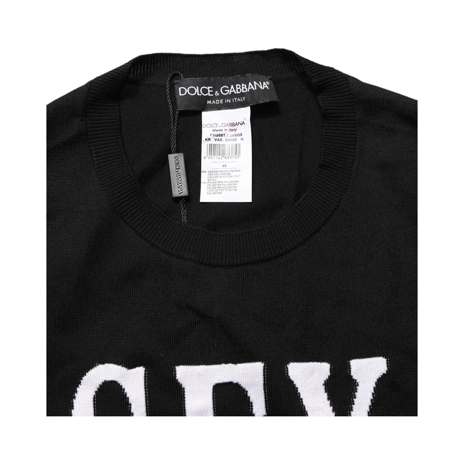 Black Graphic Print Long-Sleeved Top