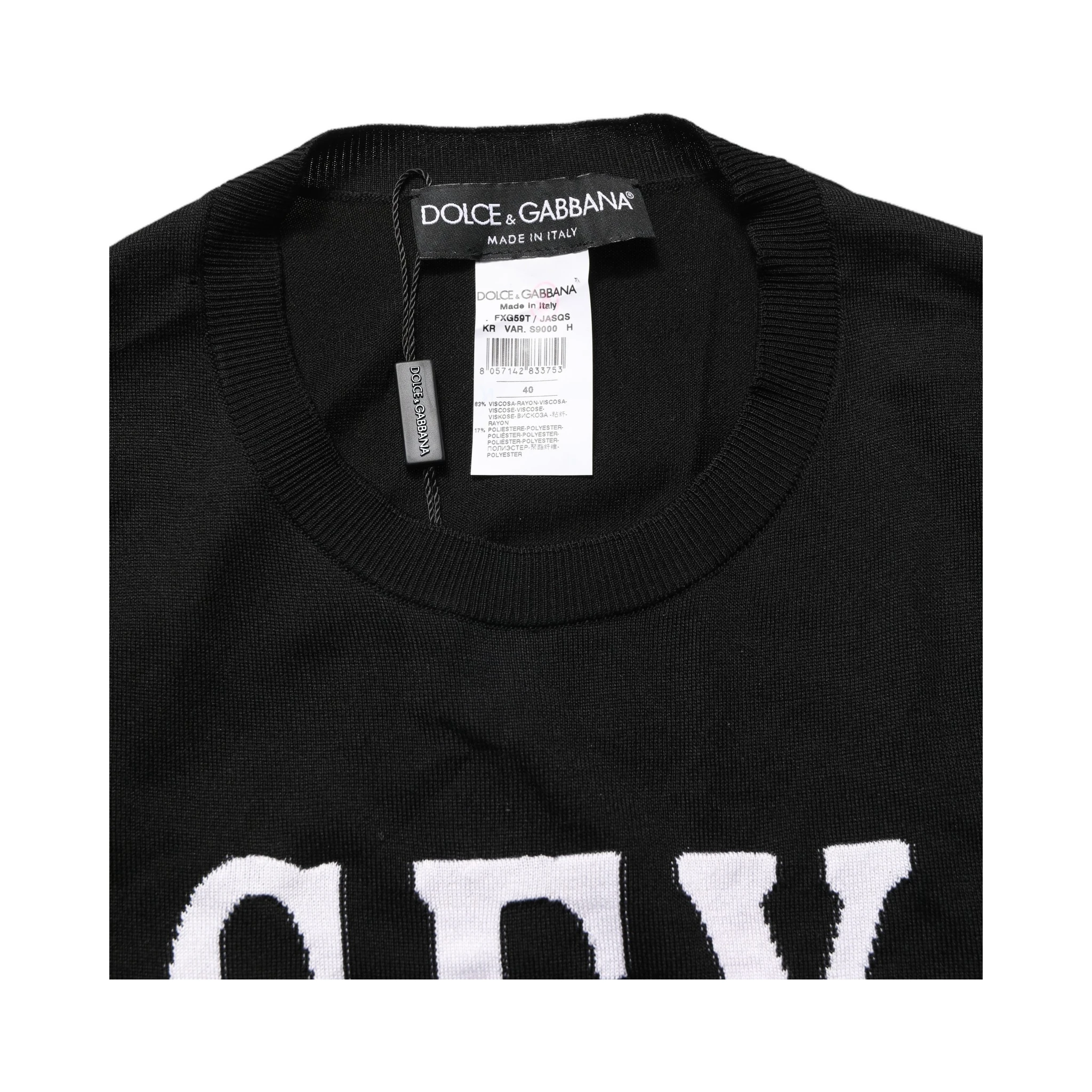 Black Graphic Print Long-Sleeved Top