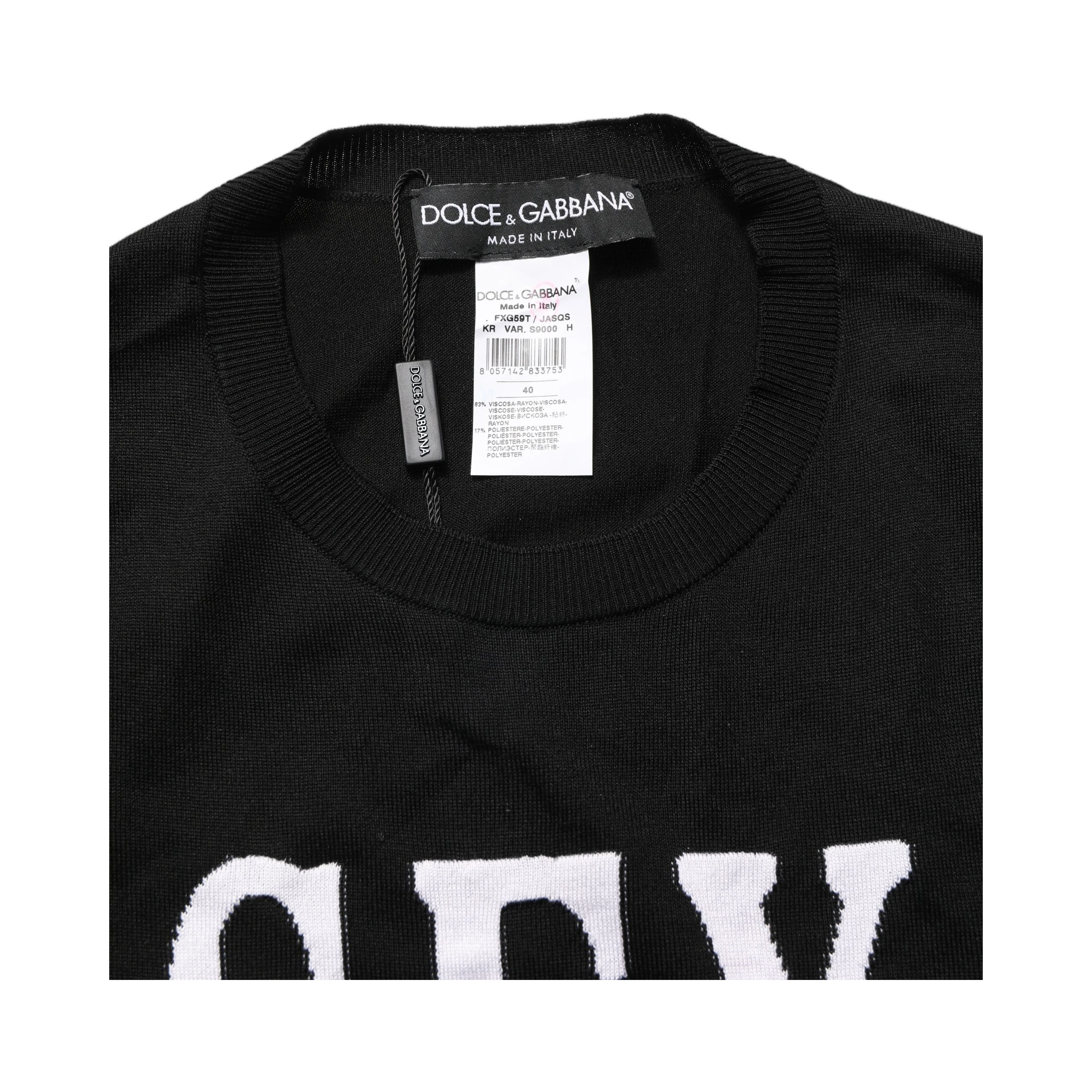 Black Graphic Print Long-Sleeved Top