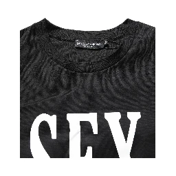 Black Jersey Graphic Short Sleeve Crew Neck T-shirt
