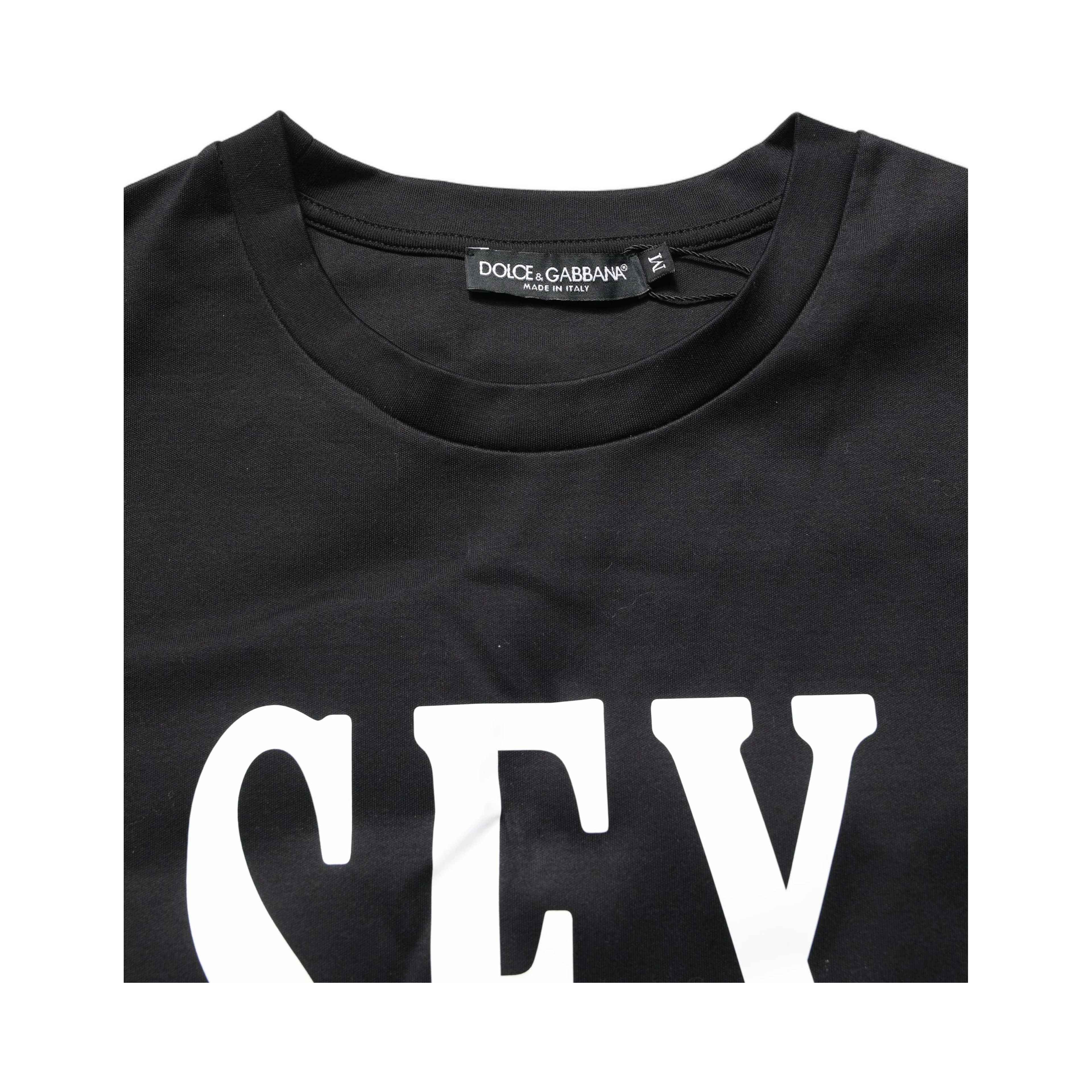 Black Jersey Graphic Short Sleeve Crew Neck T-shirt