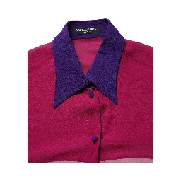 Multicolor Silk Patchwork Shirt Blouse Top
