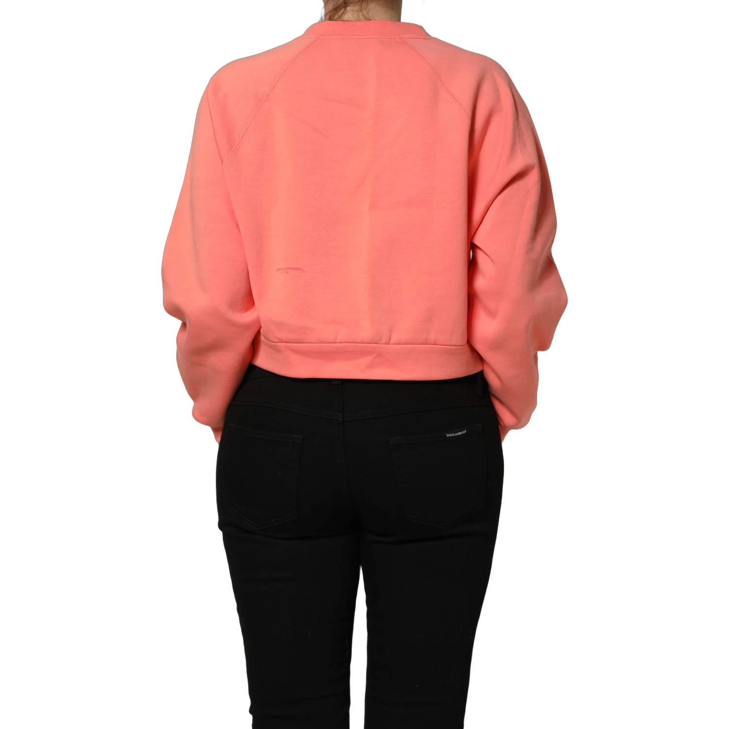 Pink Graphic Crew Neck Cropped Sweatshirt Sweater
