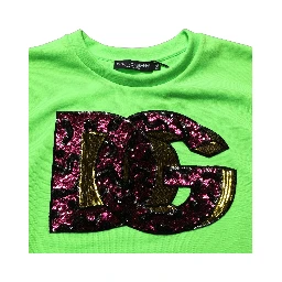Neon Green DG Sequined Sleeveless Jersey Top