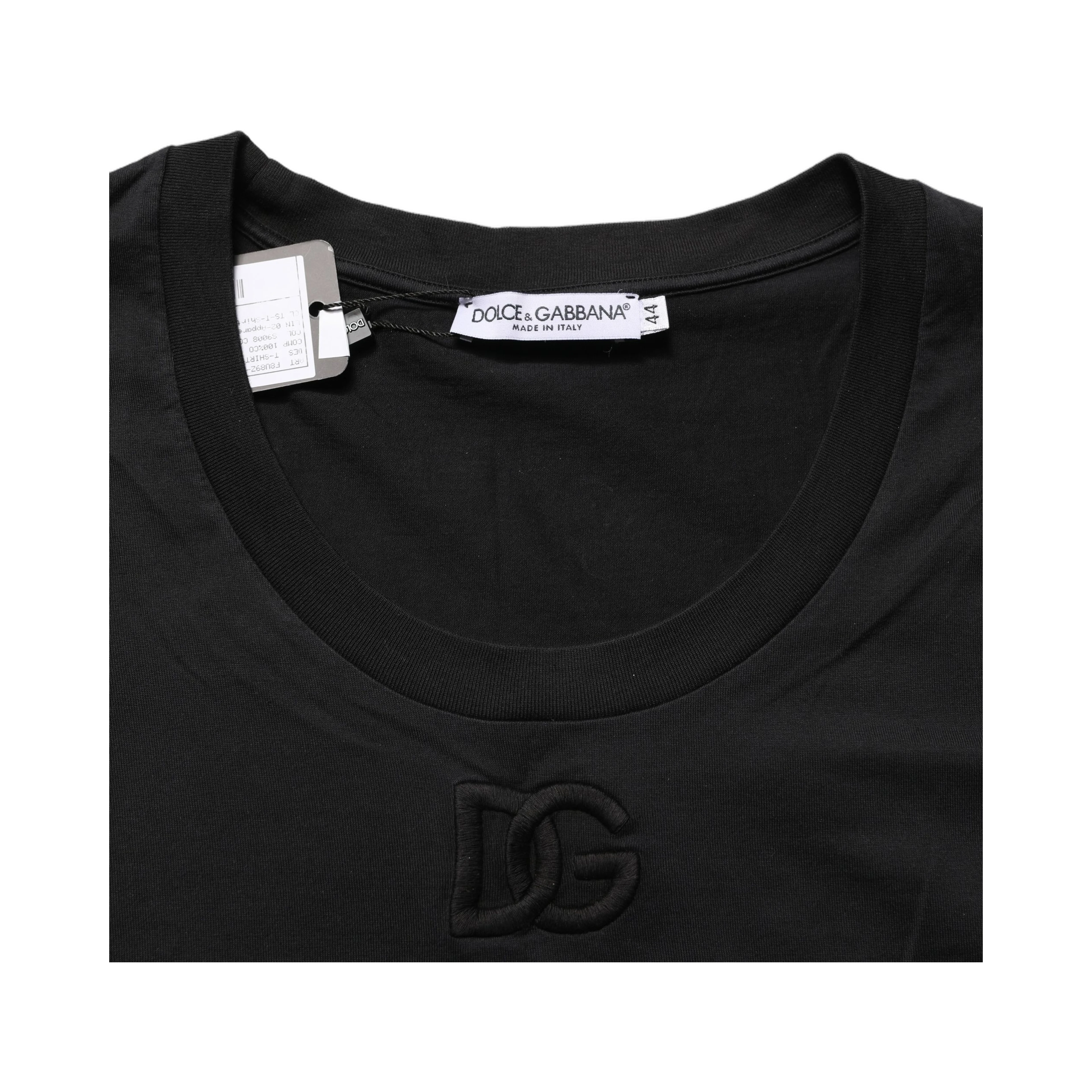 Black Cotton Short-Sleeve Crew Neck T-shirt
