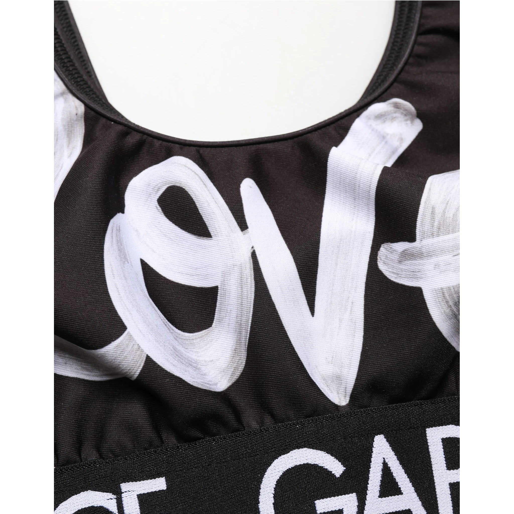 Black DG Love Yourself Sports Bra Cropped Top