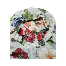 Multicolor Floral Silk Cropped Shirt Top
