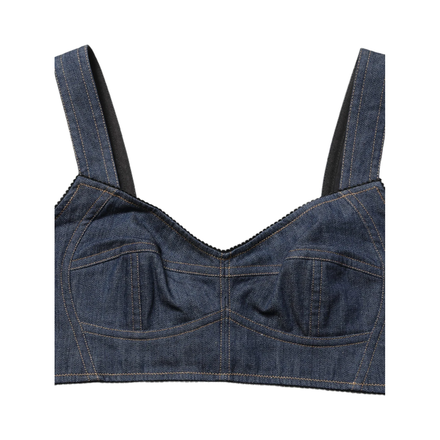Black Denim Corset Bralette Cotton Cropped Top