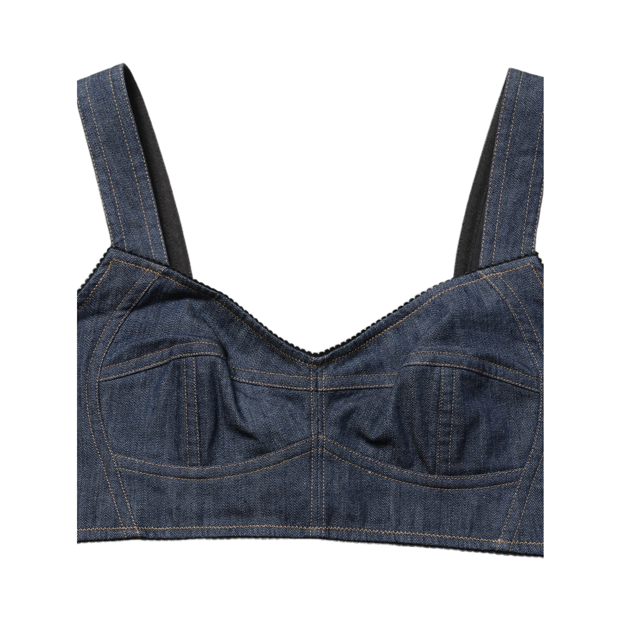 Black Denim Corset Bralette Cotton Cropped Top