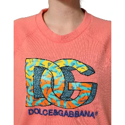 Pink Graphic Crew Neck Cropped Sweatshirt Sweater