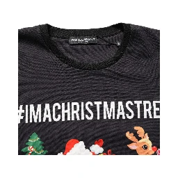 Black #IAMACHRISTMASTREE Print Cotton T-shirt