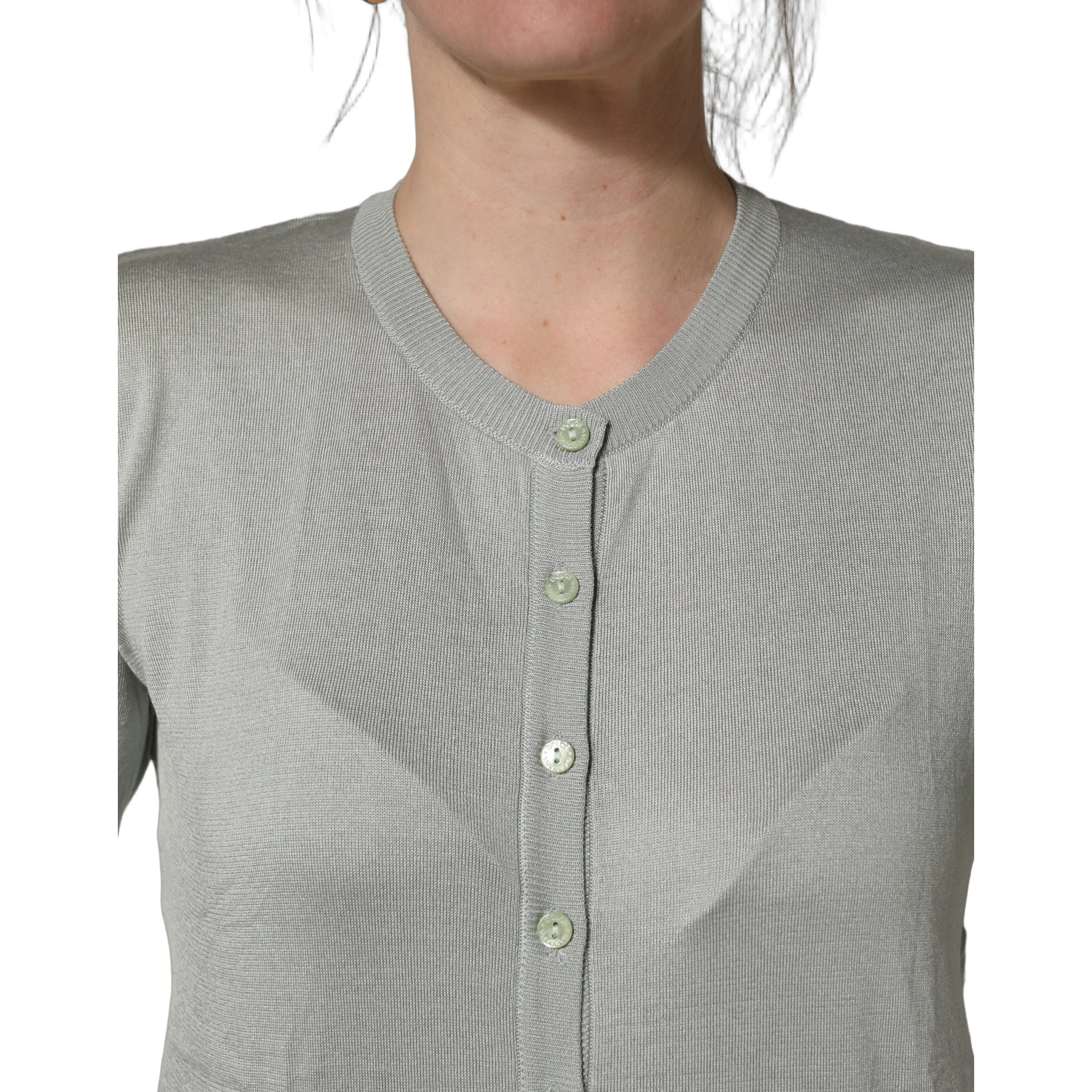Green ButtonDown LongSleeve Cardigan Sweater