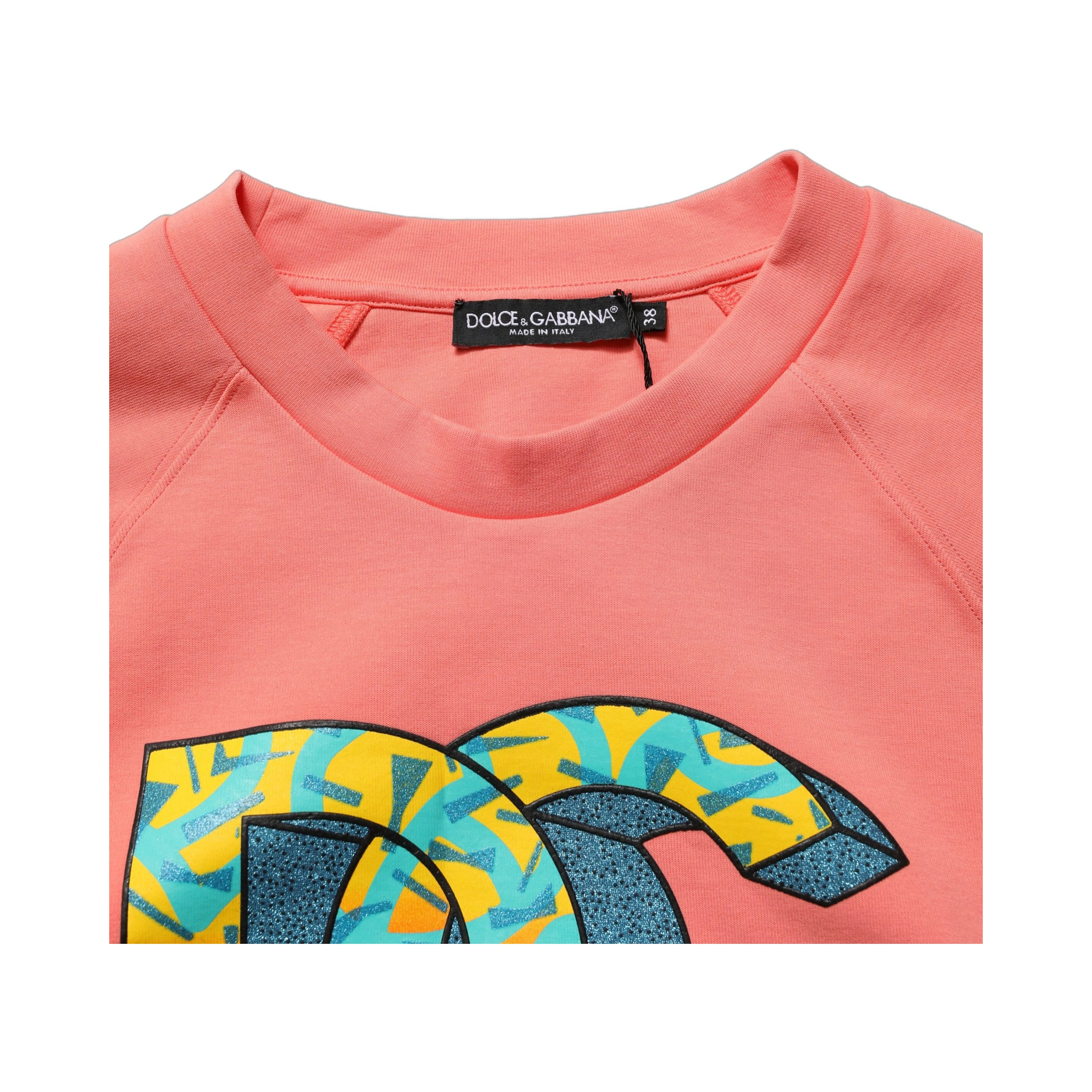 Pink Graphic Crew Neck Cropped Sweatshirt Sweater