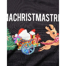 Black #IAMACHRISTMASTREE Print Cotton T-shirt