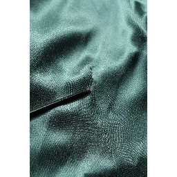 Dark Green Silk Satin Blouse Neck Tie Top