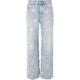 POODLE PRINT BAGGY JEANS