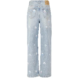 POODLE PRINT BAGGY JEANS