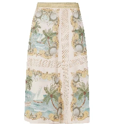 CROCHET DETAIL MIDI SKIRT