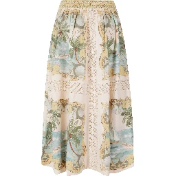 CROCHET DETAIL MIDI SKIRT