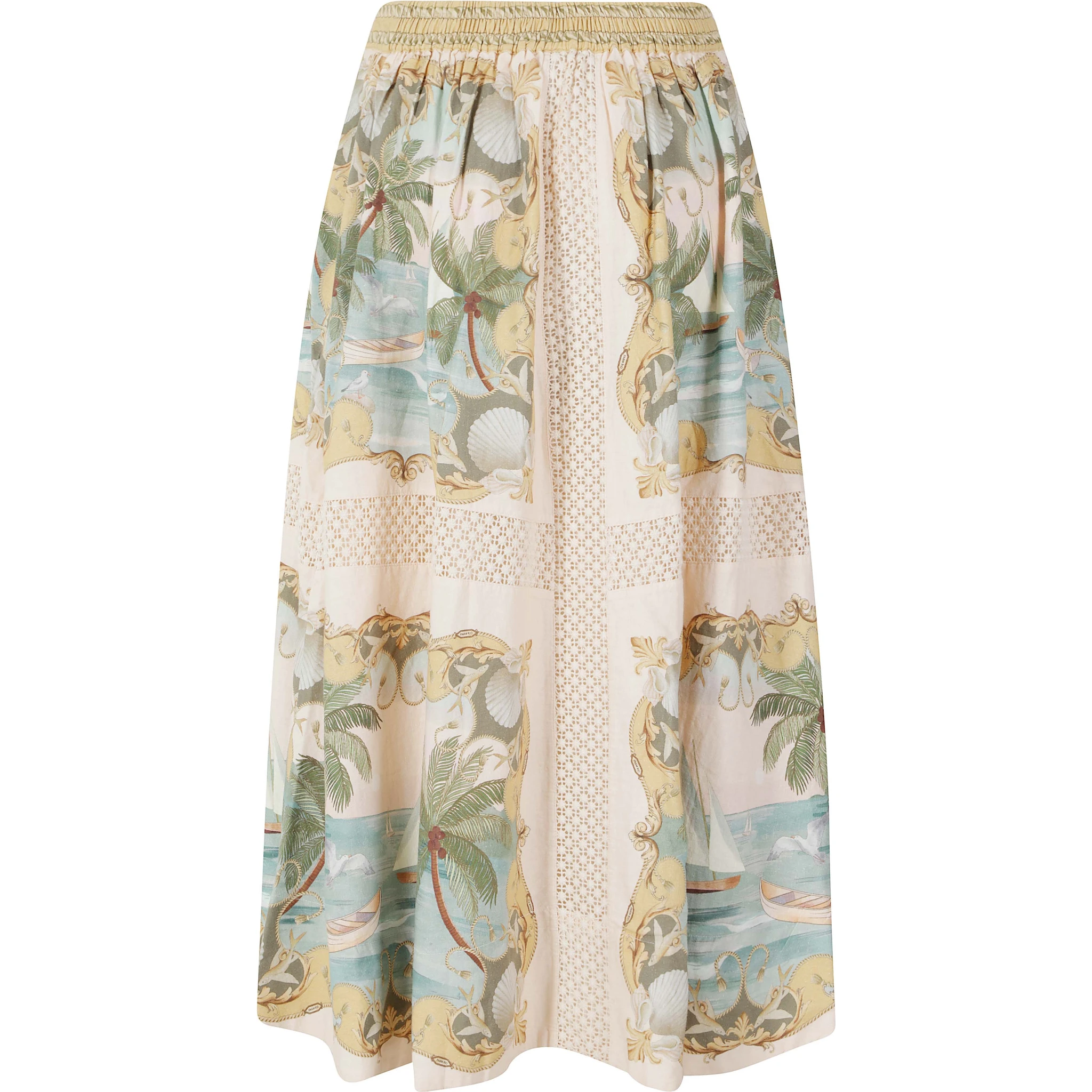 CROCHET DETAIL MIDI SKIRT