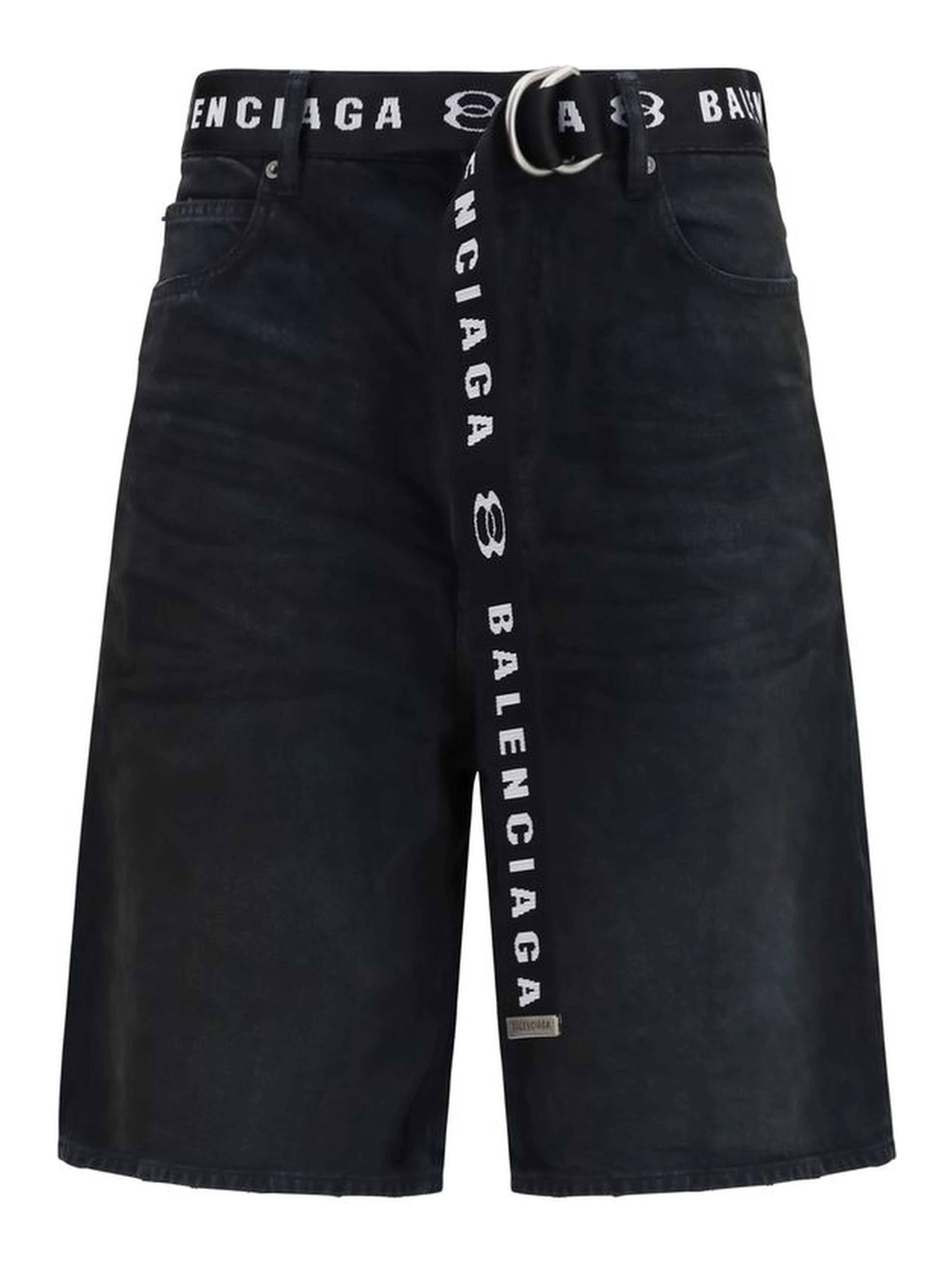 Black Cotton Bermuda Shorts